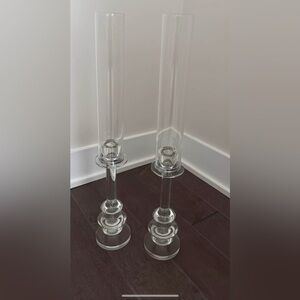 Elegant Glass taper candle hurricane Holders